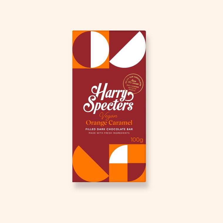 The Plant-Powered Orange Caramel 60% Dark Chocolate Bar